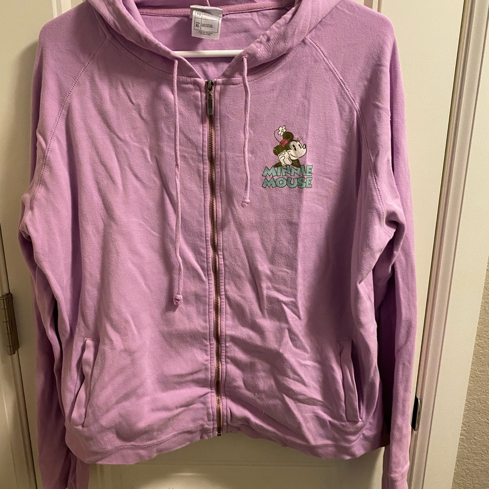 Vintage Disney Direct XL Hoodie Sweatshirt Jacket Minnie Mouse Purple Zip Coat